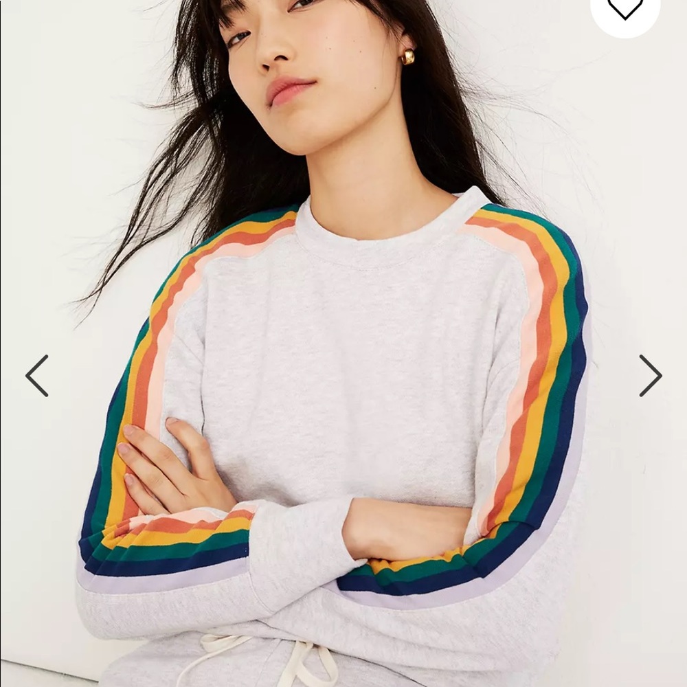 Madewell Rainbow-Inset Crop Sweatshirt